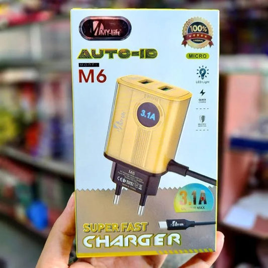 M6 My Life 3.1A Micro Super Fast Charger – LED Quick Charge